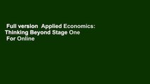 Full version  Applied Economics: Thinking Beyond Stage One  For Online