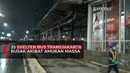 25 Halte Busway Rusak Akibat Amukan Massa