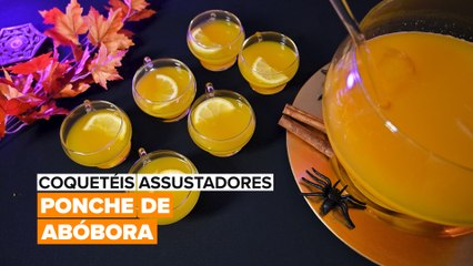 Coquetéis Assustadores: Ponche de Abóbora