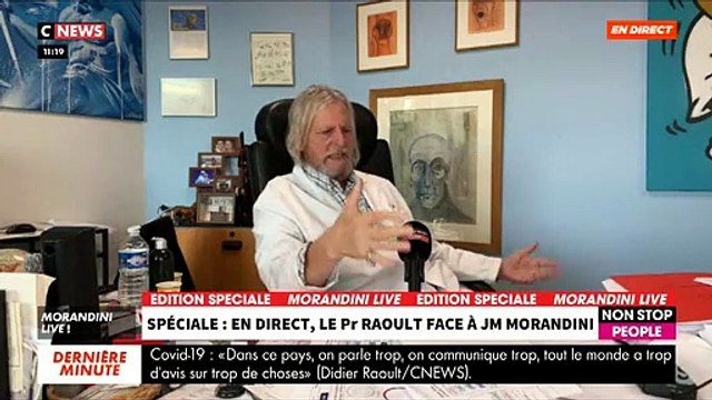 Coronavirus - Revoir l'intégralité de l'interview exclusive du Pr Raoult ce matin dans Morandini Live sur CNews et Non Stop People - VIDEO
