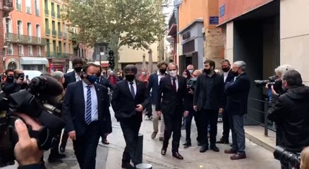 Torra, Puigdemont y Mas llegan a la Casa de la Generalitat en Perpignan (Francia)