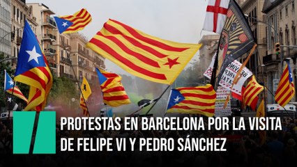 Protestas en Barcelona por la visita del rey y de Pedro Sánchez