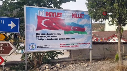 Tokat'ta, Azerbaycan'a bayraklı destek