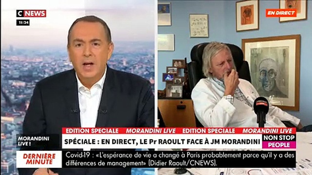 Coronavirus - Le Pr Raoult dans "Morandini Live": "Pourquoi aucun journaliste d'investigation ne cherche à savoir pourquoi les essais sur l'hydroxychloroquine ont été arrêtés ?" - VIDEO