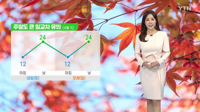 [날씨] 주말도 큰 일교차 유의...내일 내륙 쾌청, 동해안·제주 비 / YTN