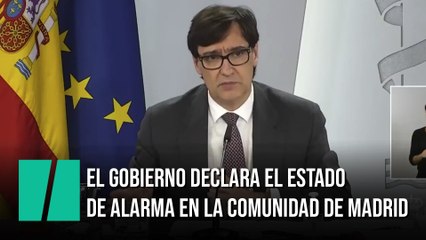 El Gobierno declara el estado de alarma en la Comunidad de Madrid