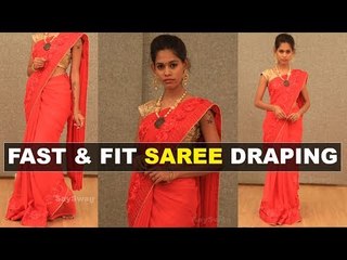 5 நிமிடத்தில் புடவை கட்டுவது எப்படி | Saree draping Tamil