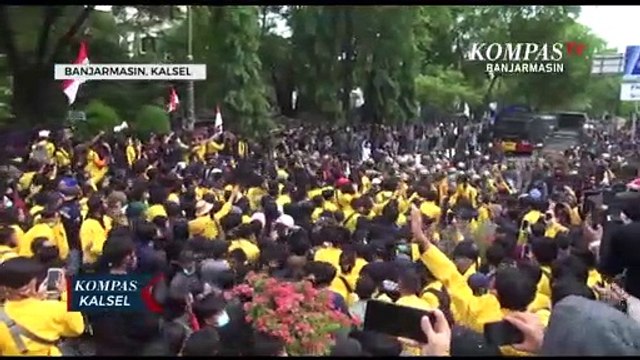 Unjuk Rasa Mahasiswa Kalsel Tolak UU Omnibus Law Cipta Kerja Minta DPRD Temui Presiden