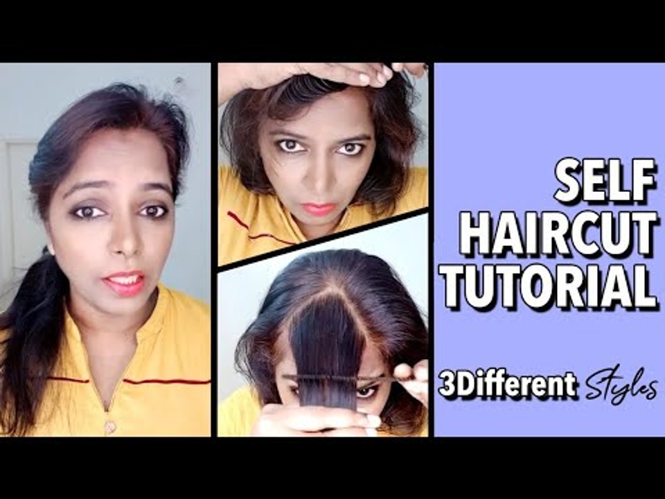 During Lockdown :How to do feather cut & front bangs easily at home! #Selfhaircut #easyhaircut