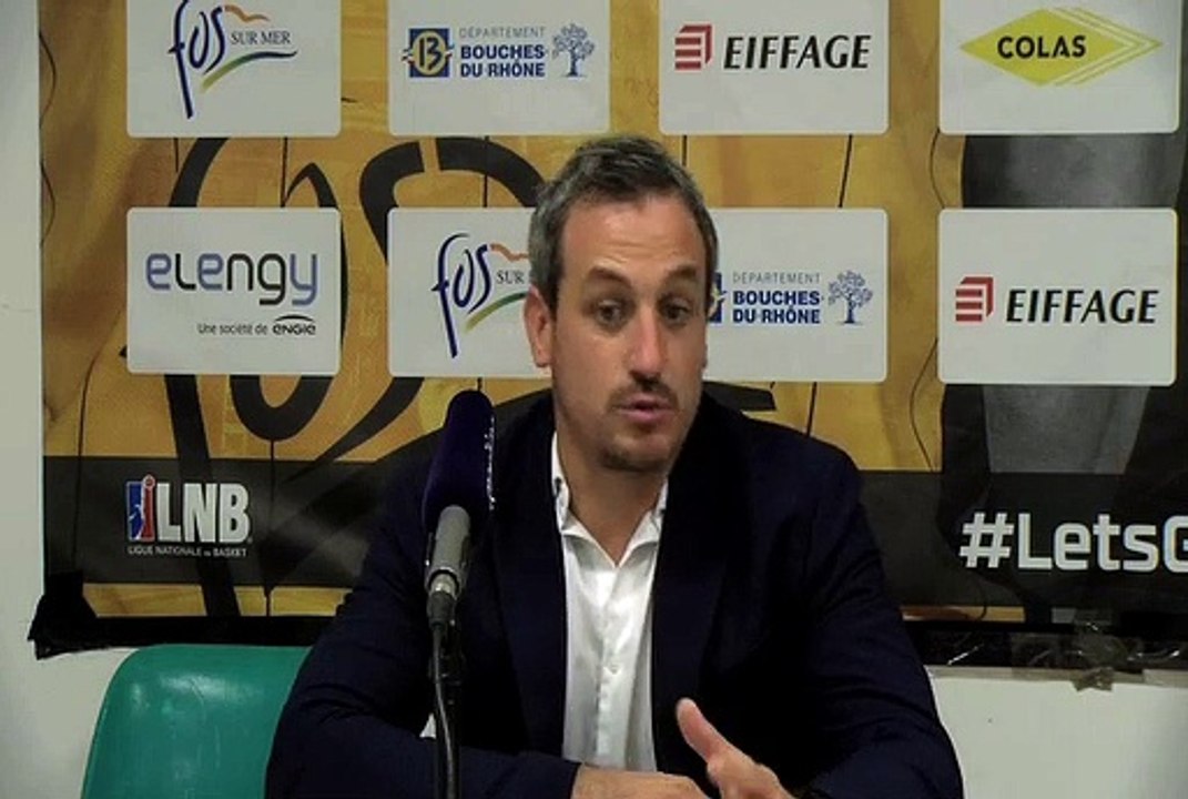Rémi Giuitta après la victoire de Fos Provence Basket contre St Quentin