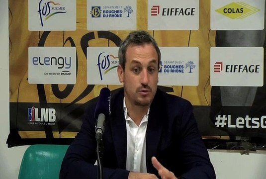 Rémi Giuitta après la victoire de Fos Provence Basket contre St Quentin
