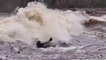Kayaker Does Kayaking Amidst Black Mass Wave in Misstassibi River, Canada
