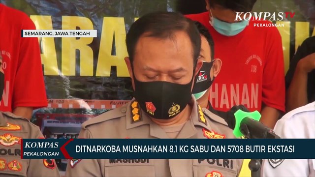 8,1 Kg Sabu dan Ribuan Butir Ekstasi Dimusnahkan