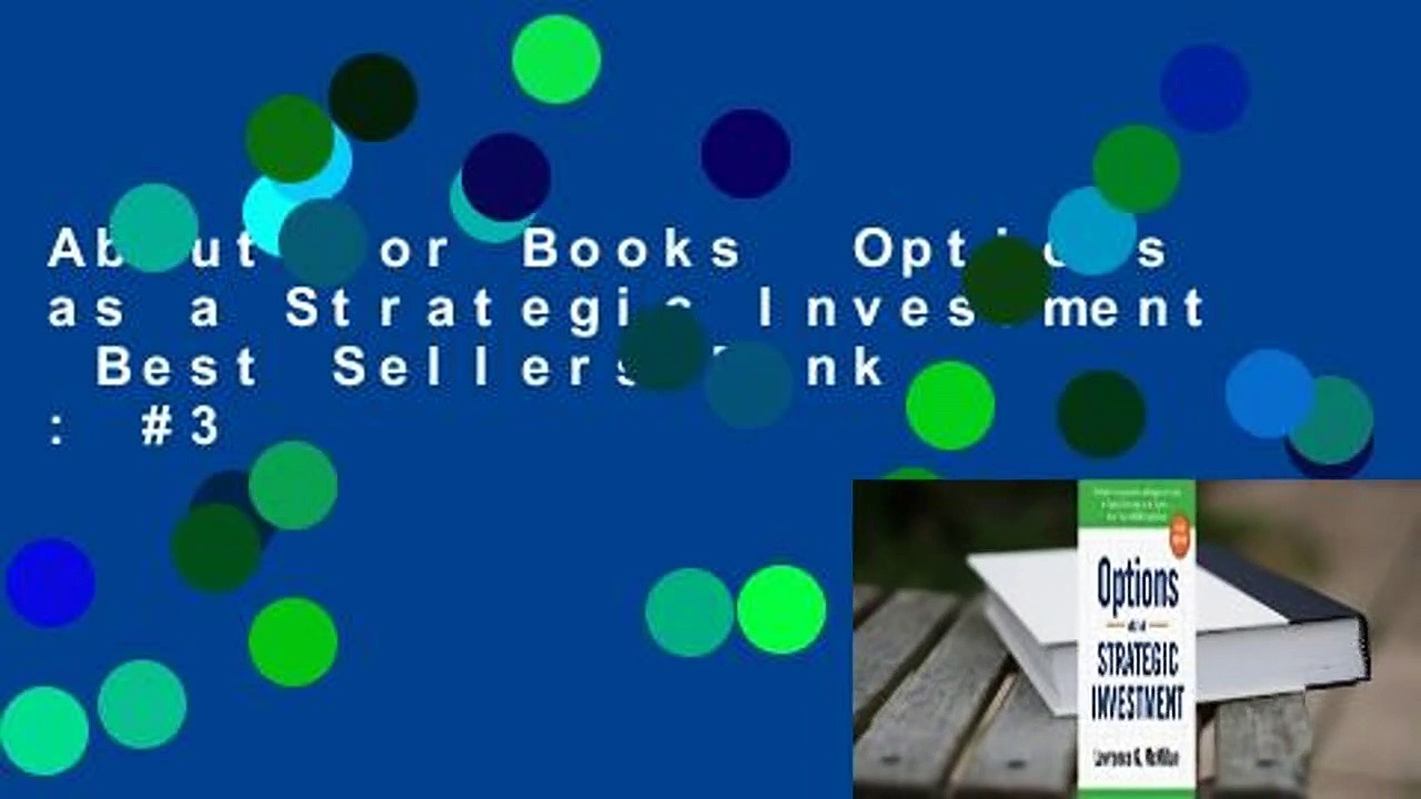 About For Books  Options as a Strategic Investment  Best Sellers Rank : #3