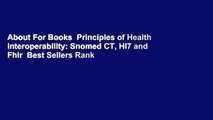 About For Books  Principles of Health Interoperability: Snomed CT, Hl7 and Fhir  Best Sellers Rank