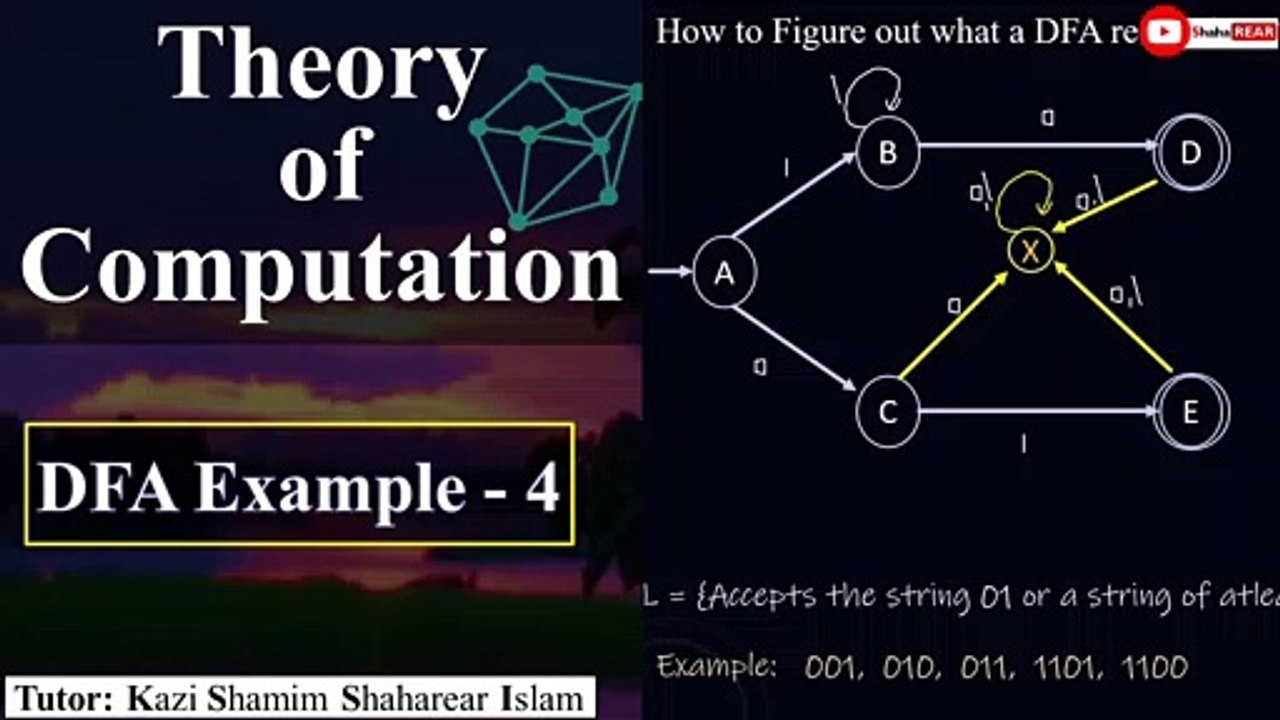 Theory of computation Bangla Tutorial: Figure out what a DFA Recognizes |  ডিটারমিনিস্টিক ফাইনাইট অটোমেশন উদাহরণ - থিওরি অফ কম্পিউটেশন টিউটোরিয়াল