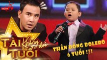 Thần đồng Bolero Quốc Huy mới 6 tuổi hát Tình Cha ngọt lịm khiến Quyền Linh Quang Bảo nổi da gà 
