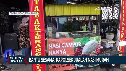 Bantu Sesama Saat Pandemi, Kapolsek Jualan Nasi Murah 2 Ribuan