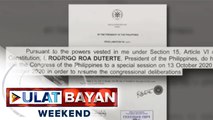 Pres. #Duterte, nagpatawag na ng special sessions sa Kongreso para sa pagpasa ng 2021 proposed national budget