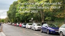 Hundreds queue for a flu vaccine at new Edinburgh site