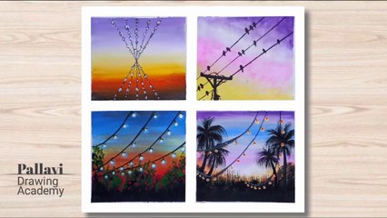 How to draw beautiful and easy nature Painting __ Pallavi Drawing Academy __