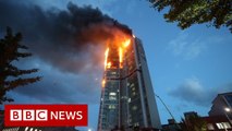 Fire engulfs 33-storey South Korea tower block - BBC News