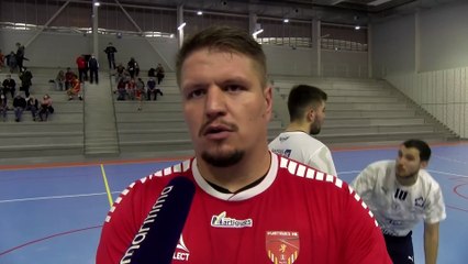 Adrien Falgon et Charles Bolzinger après Martigues Handball Montpellier