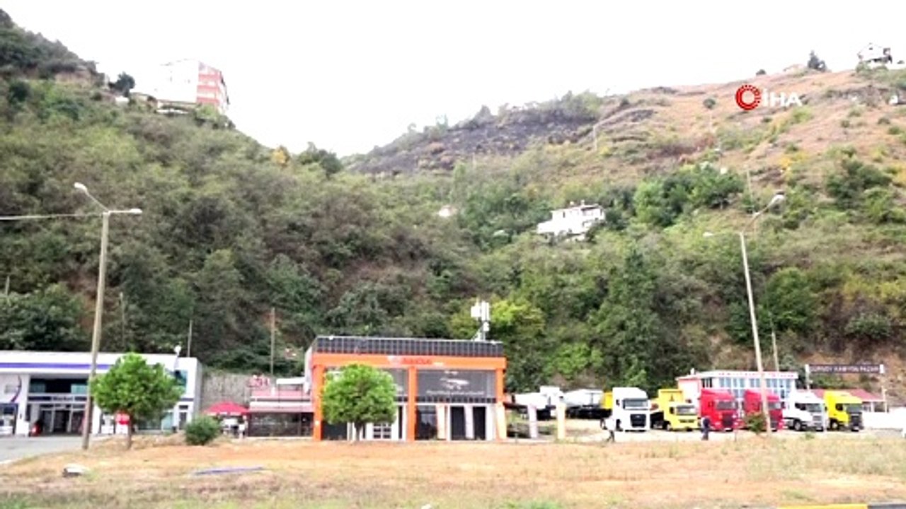Trabzon'daki örtü yangını yeşil alanda simsiyah bir yara açtı