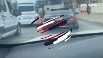 İstanbul'da trafikte kan donduran görüntü! Elinde silahla aracından indi