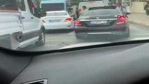 Pendik'te trafikte silah gösteren maganda kamerada