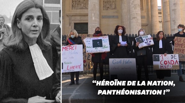 Gisèle Halimi au Panthéon: des militantes féministes manifestent à Paris