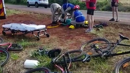 Ciclista é socorrida pelo Siate na PR-486