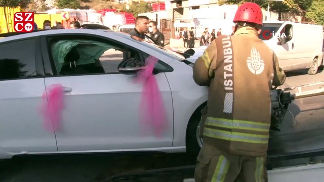 Gaziosmanpaşa’da kamyonet dehşeti: Gelin ve damat ölümden döndü