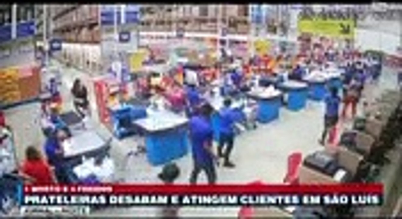 Des étagères tombent dans un super marché au Brésil !