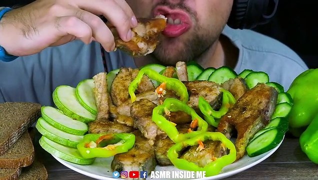 ASMR COOKING and EATING FISH (CARP) EATING SOUNDS (NO TALKING) MUKBANG