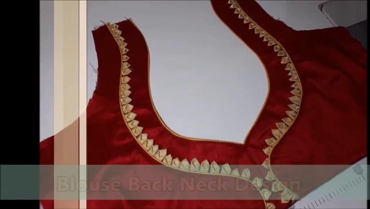 beautiful patch work blouse design cutting and stitching back neck/blouse design