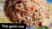 Thai garlic fried rice. Restaurant style thai garlic rice recipe