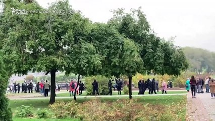Arrestos y represión en una gran manifestación en Bielorrusia