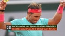 Rafa matches Federer's Grand Slam record