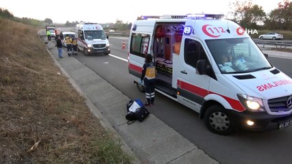 TEM’de lastiği patlayan otomobil takla attı: 4 yaralı