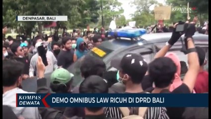 Demo Omnibuslaw Ricuh Di DPRD Bali