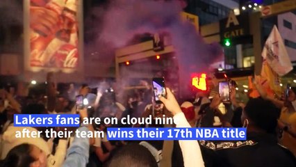 LA fans celebrate Lakers' 17th NBA title