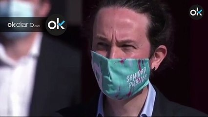 Iglesias elige una mascarilla republicana para acudir a su primer acto del 12 de octubre