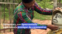 Au Cambodge, des épouvantails pour éloigner le coronavirus