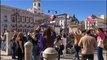 Concentración de enfermeros en la Puerta del Sol reclamando mejoras