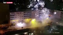 Fransa'da polis karakoluna havai fişeklerle saldırı