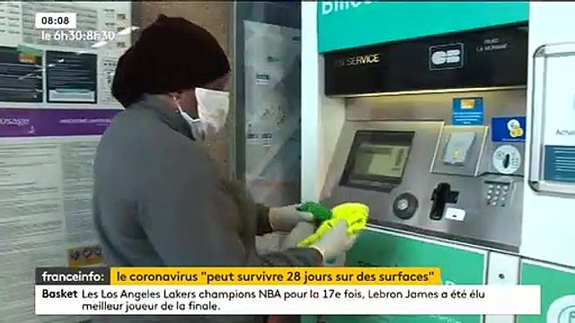 Le coronavirus peut, dans un milieu frais et sombre, survivre jusqu'à 28 jours sur des surfaces telles que des téléphones et billets de banque , selon une étude