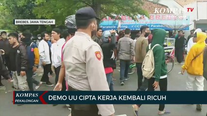 Demo UU Cipta Kerja Berakhir Ricuh