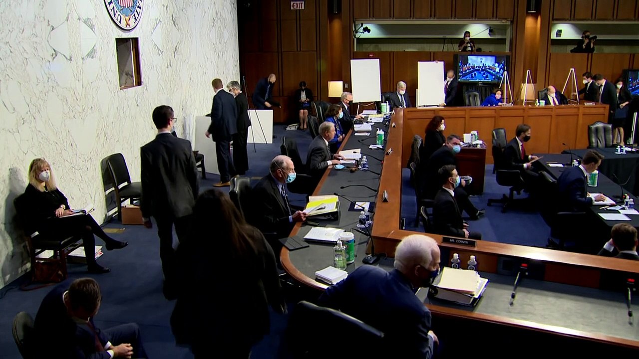 Designierte us-verfassungsrichterin barrett zu anhörungen im senat