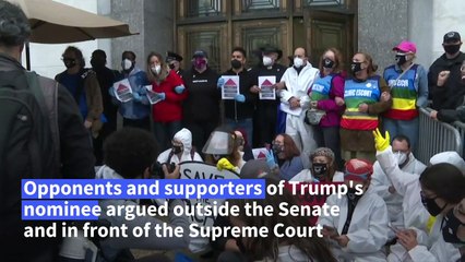 Download Video: Supporters and opponents to the nomination of Judge Amy Coney Barrett rally in US capital